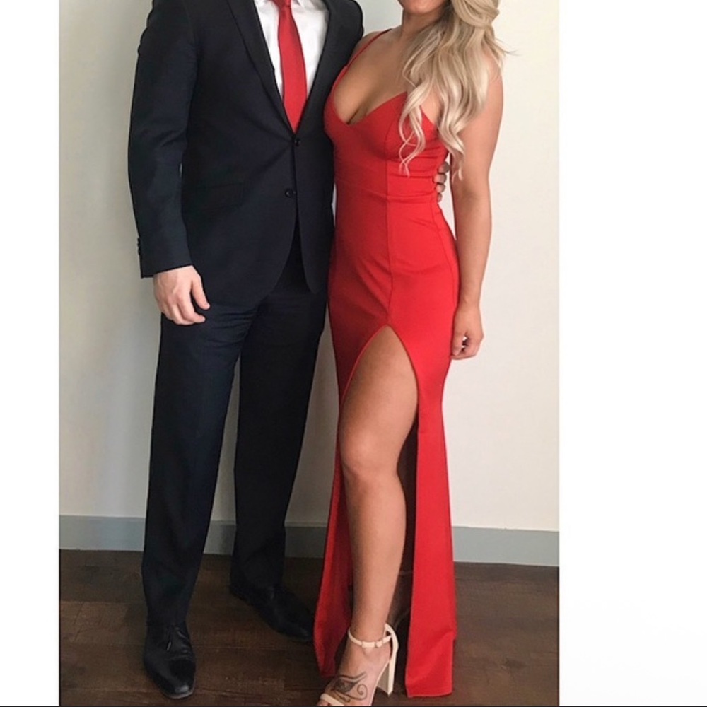 Showpo Red Sleeveless Maxi Dress with Spaghetti Straps